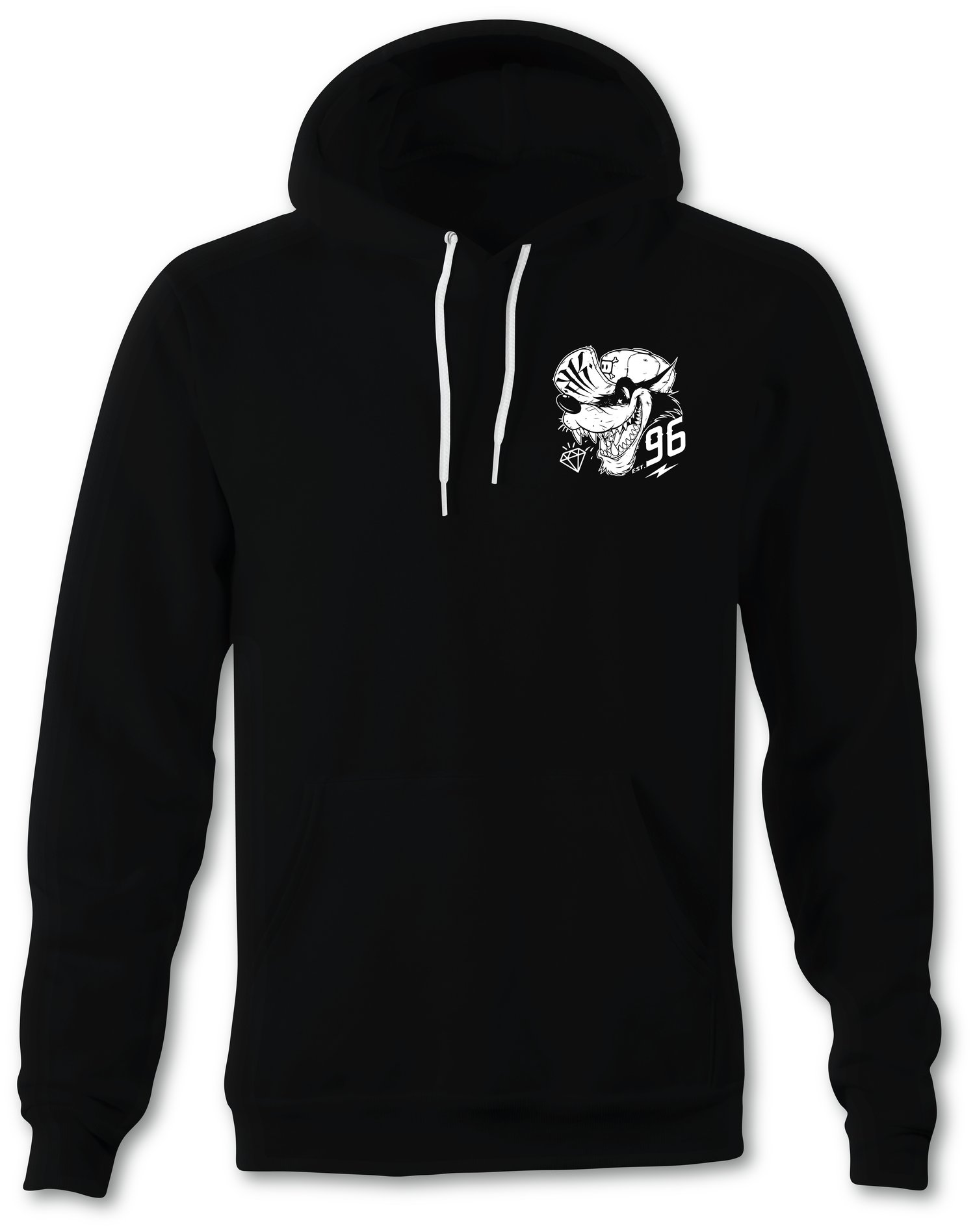 Lone Wolf Hoodie / Black / White | killerkreationsshop Lone Wolf Hoodie / Black / White | killerkreationsshop